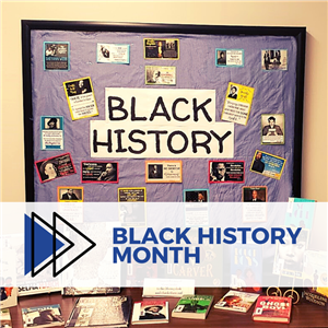 Black history display at the middle school 