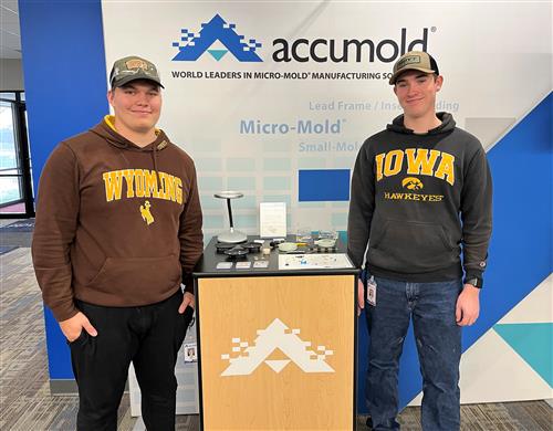 two students pictured at Accumold of Ankeny 
