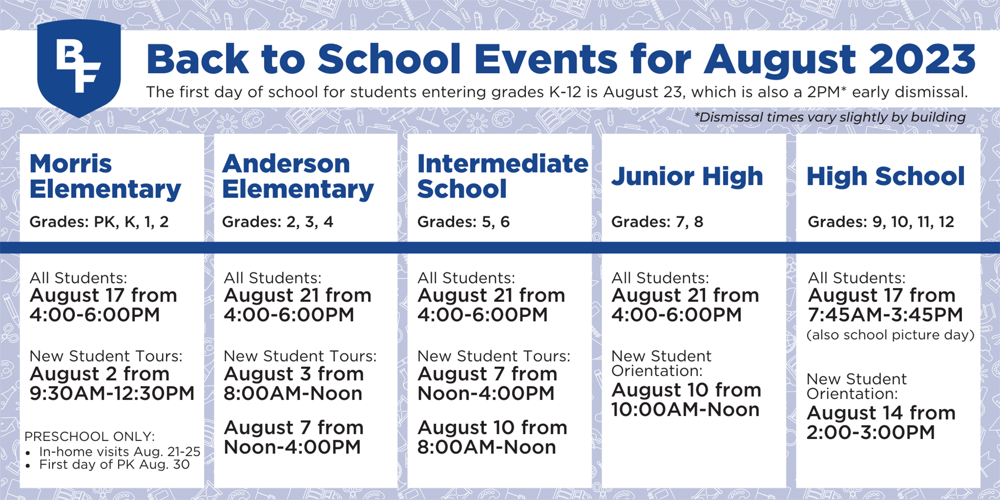 back to school events for august 2023