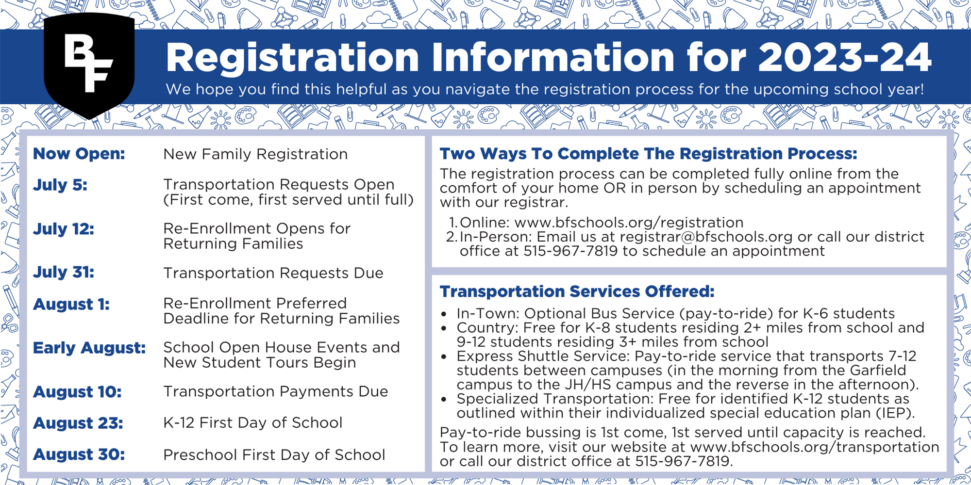 registration information for 2023-24